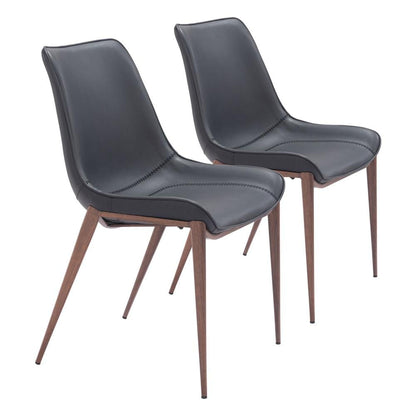 Zuo Modern - Magnus Dining Chair (Set of 2) Black & Walnut - 109933 veiw 1