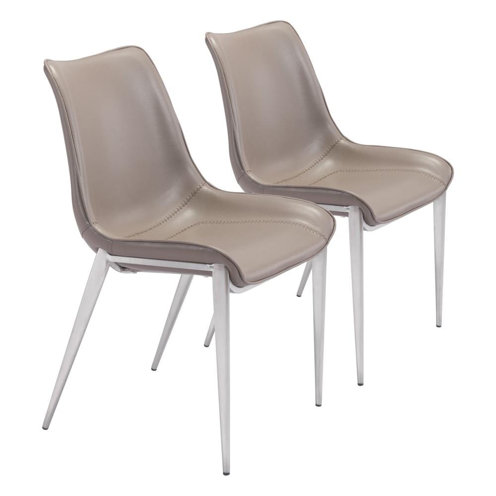 Zuo Modern - Magnus Dining Chair (Set of 2) Brown & Silver - 101269 veiw 1