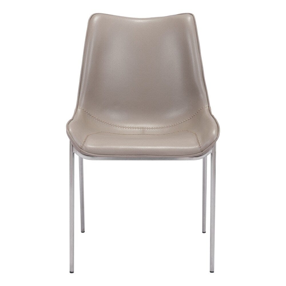 Zuo Modern - Magnus Dining Chair (Set of 2) Brown & Silver - 101269 veiw 3