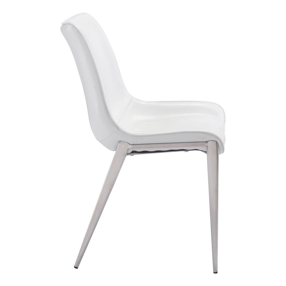 Zuo Modern - Magnus Dining Chair (Set of 2) White & Silver - 101270 veiw 2
