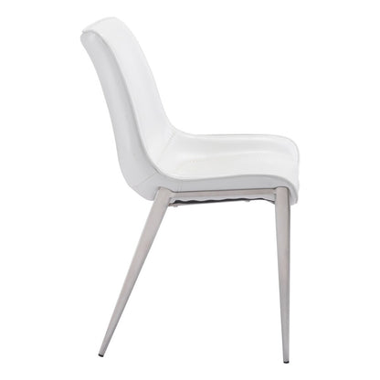 Zuo Modern - Magnus Dining Chair (Set of 2) White & Silver - 101270 veiw 2