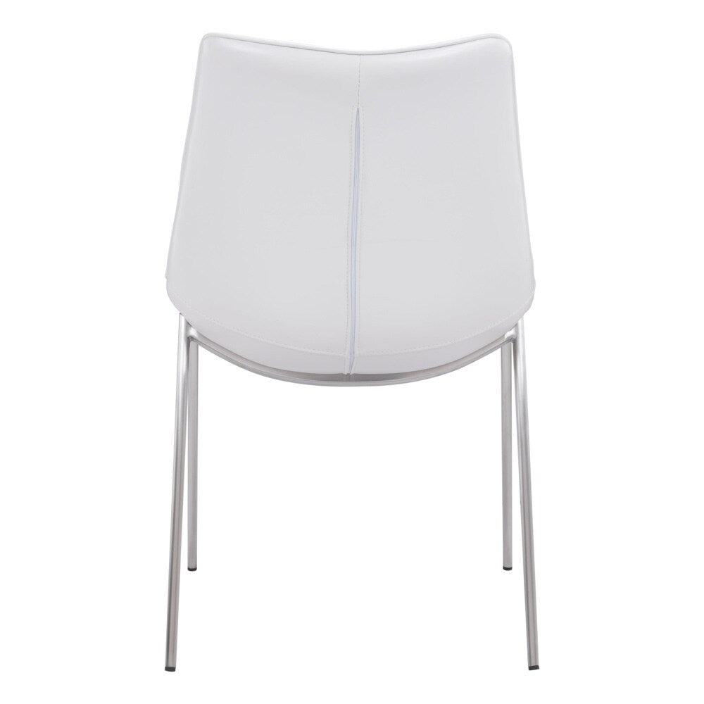 Zuo Modern - Magnus Dining Chair (Set of 2) White & Silver - 101270 veiw 4