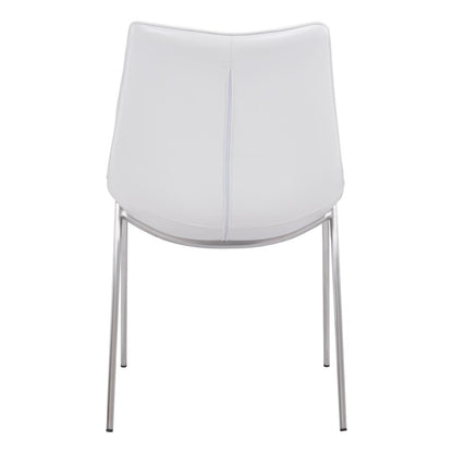 Zuo Modern - Magnus Dining Chair (Set of 2) White & Silver - 101270 veiw 4