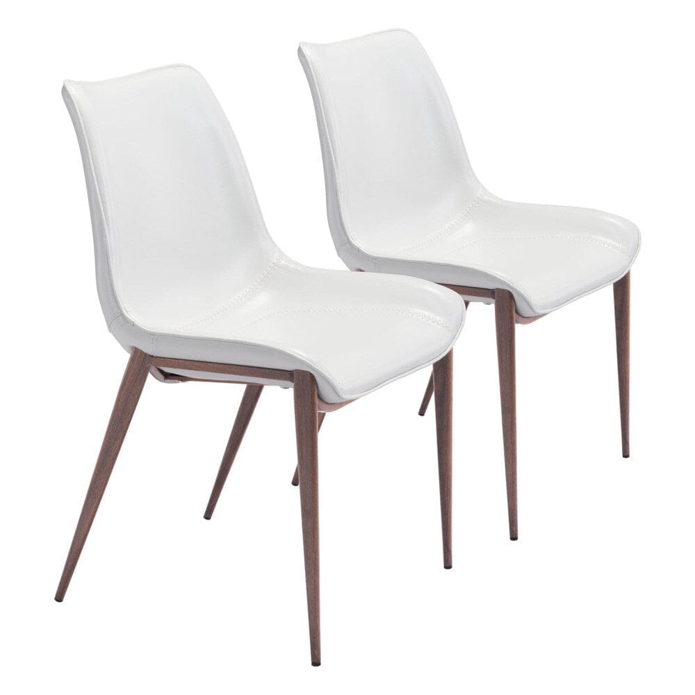 Zuo Modern - Magnus Dining Chair (Set of 2) White & Walnut - 101273 veiw 1