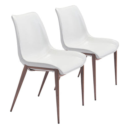 Zuo Modern - Magnus Dining Chair (Set of 2) White & Walnut - 101273 veiw 1