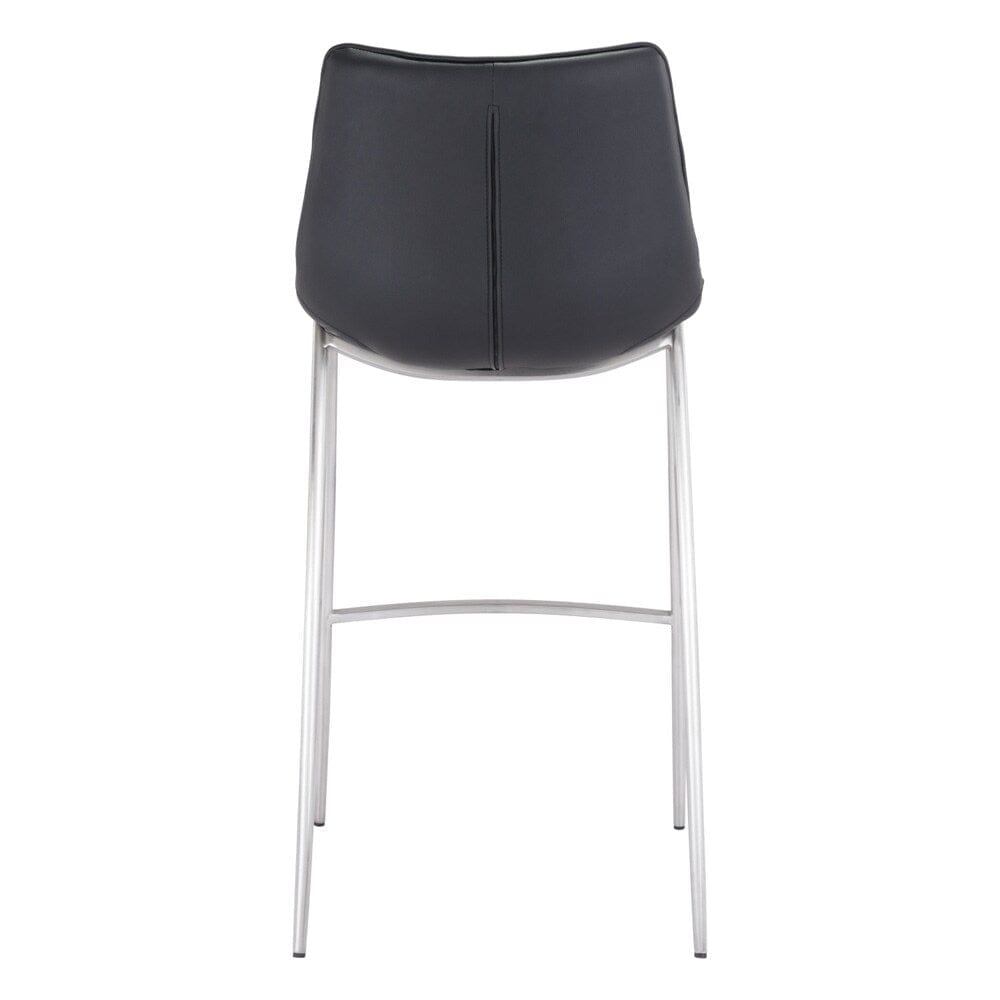 Zuo Modern - Magnus Barstool (Set of 2) Black & Silver - 101276 veiw 4