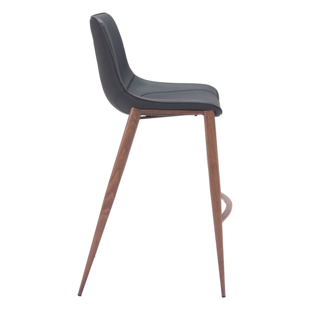 Zuo Modern - Magnus Barstool (Set of 2) Black & Walnut - 109937 veiw 2