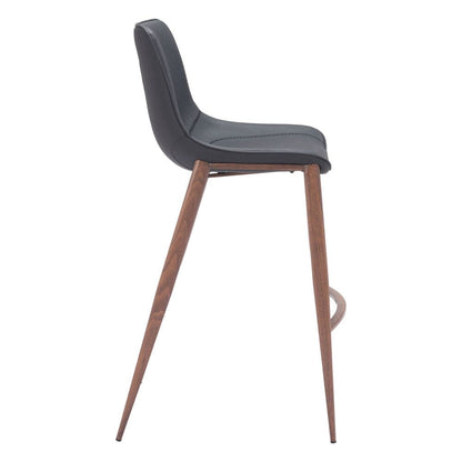Zuo Modern - Magnus Barstool (Set of 2) Black & Walnut - 109937 veiw 2