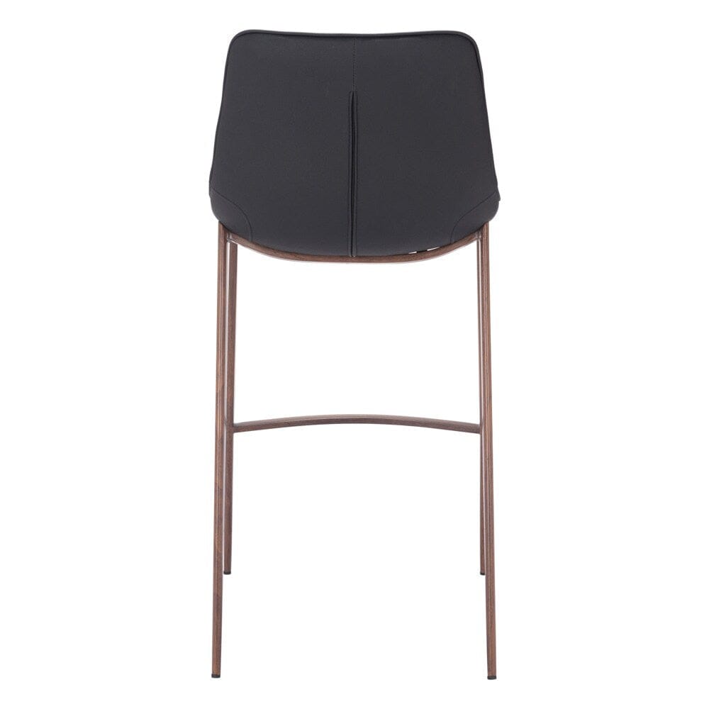 Zuo Modern - Magnus Barstool (Set of 2) Black & Walnut - 109937 veiw 4