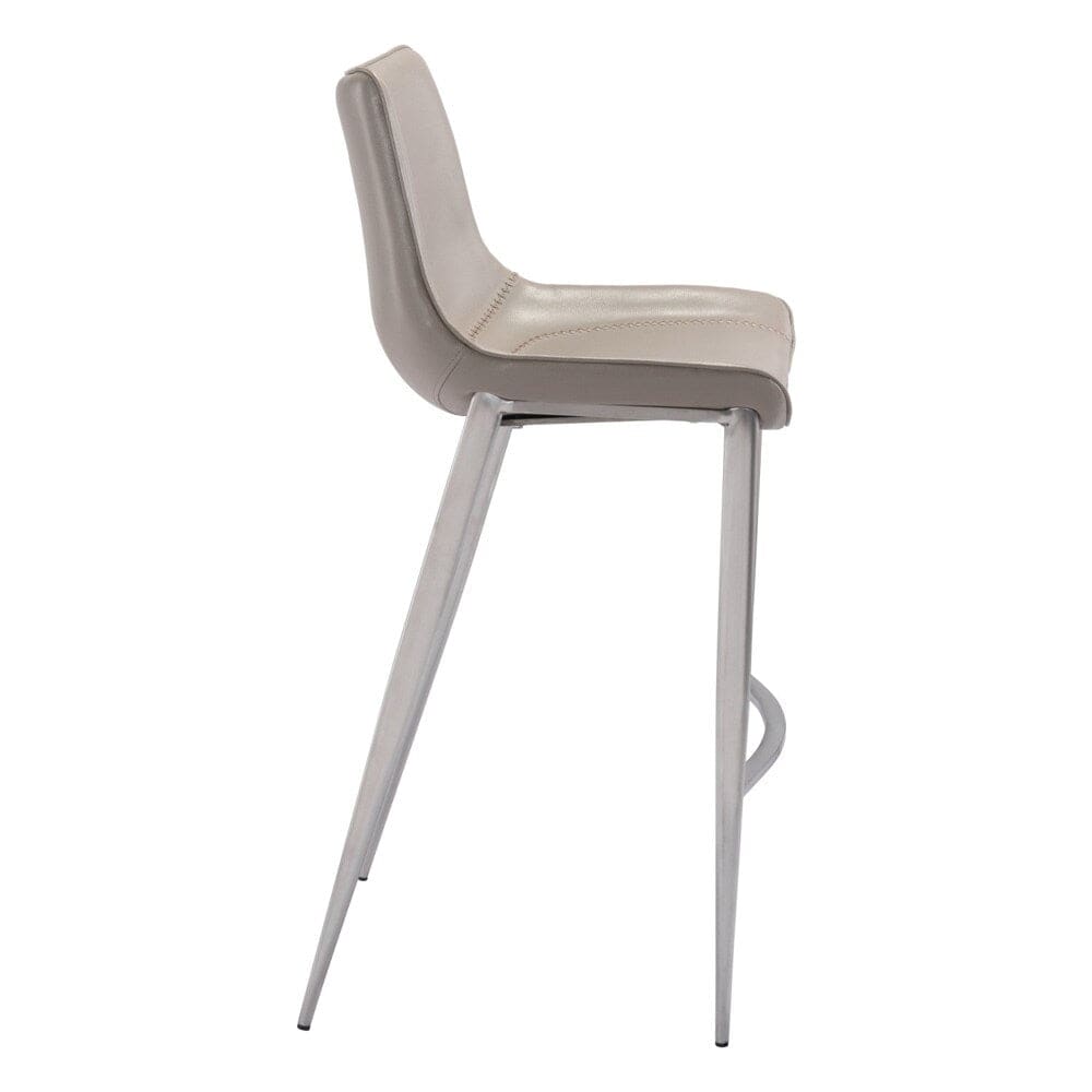 Zuo Modern - Magnus Barstool (Set of 2) Brown & Silver - 101274 veiw 2