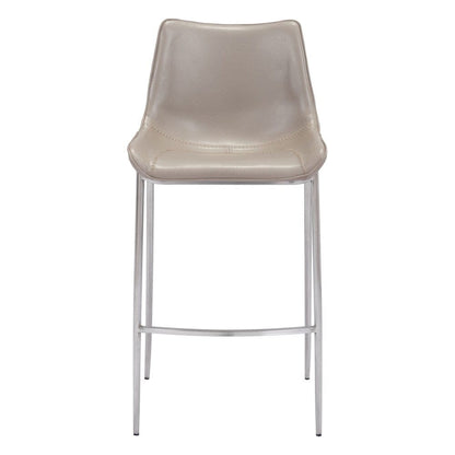 Zuo Modern - Magnus Barstool (Set of 2) Brown & Silver - 101274 veiw 3