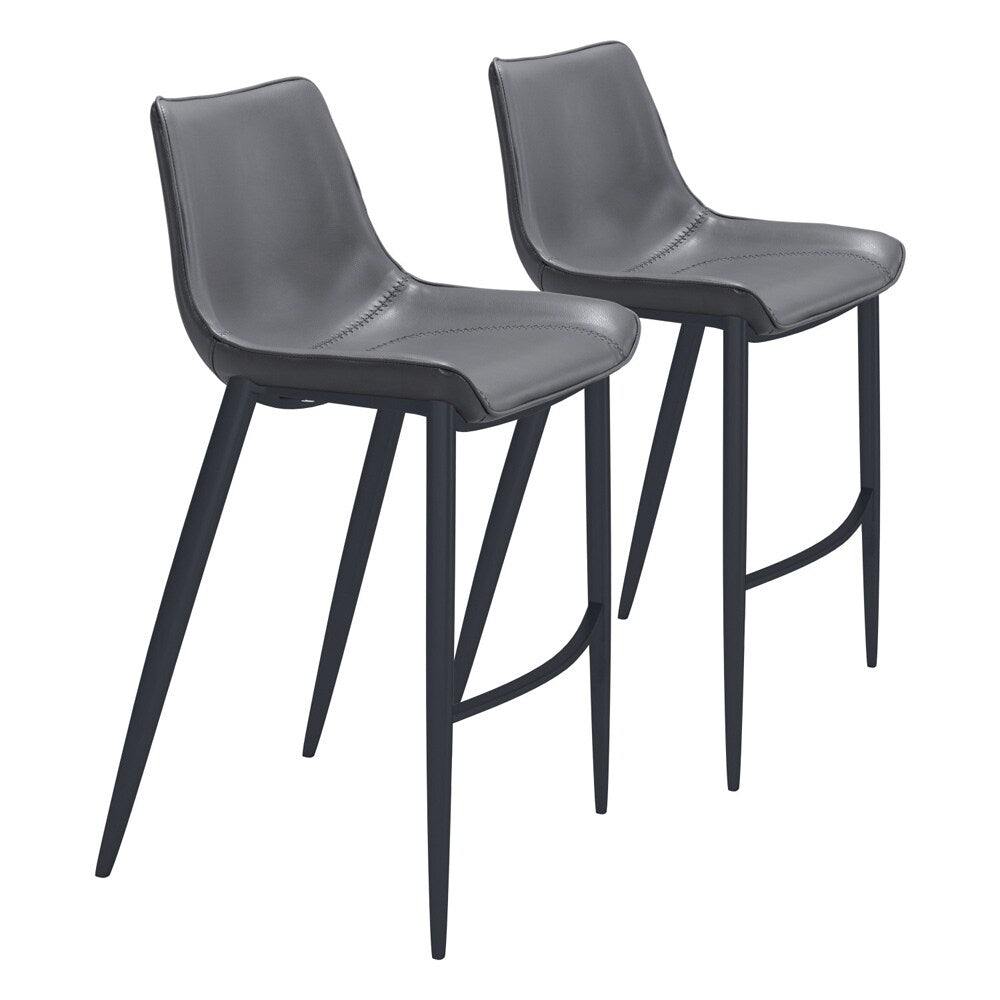 Zuo Modern - Magnus Barstool (Set of 2) Dark Gray & Black - 109391 veiw 1