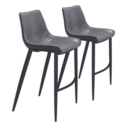 Zuo Modern - Magnus Barstool (Set of 2) Dark Gray & Black - 109391 veiw 1