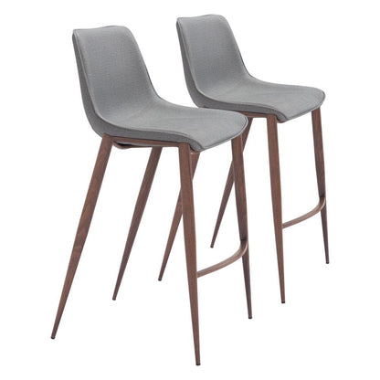 Zuo Modern - Magnus Barstool (Set of 2) Slate Gray & Walnut - 109938 veiw 1