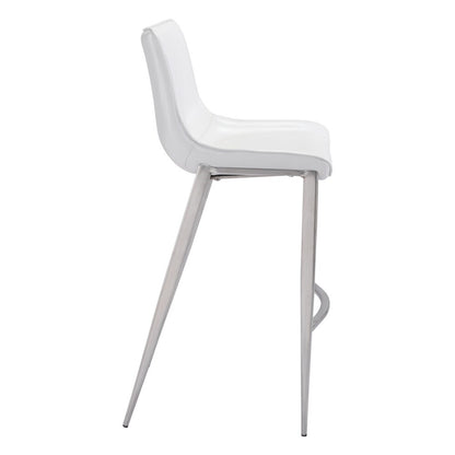 Zuo Modern - Magnus Barstool (Set of 2) White & Silver - 101275 veiw 2
