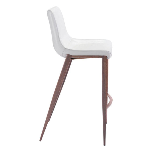 Zuo Modern - Magnus Barstool (Set of 2) White & Walnut - 101278 veiw 2