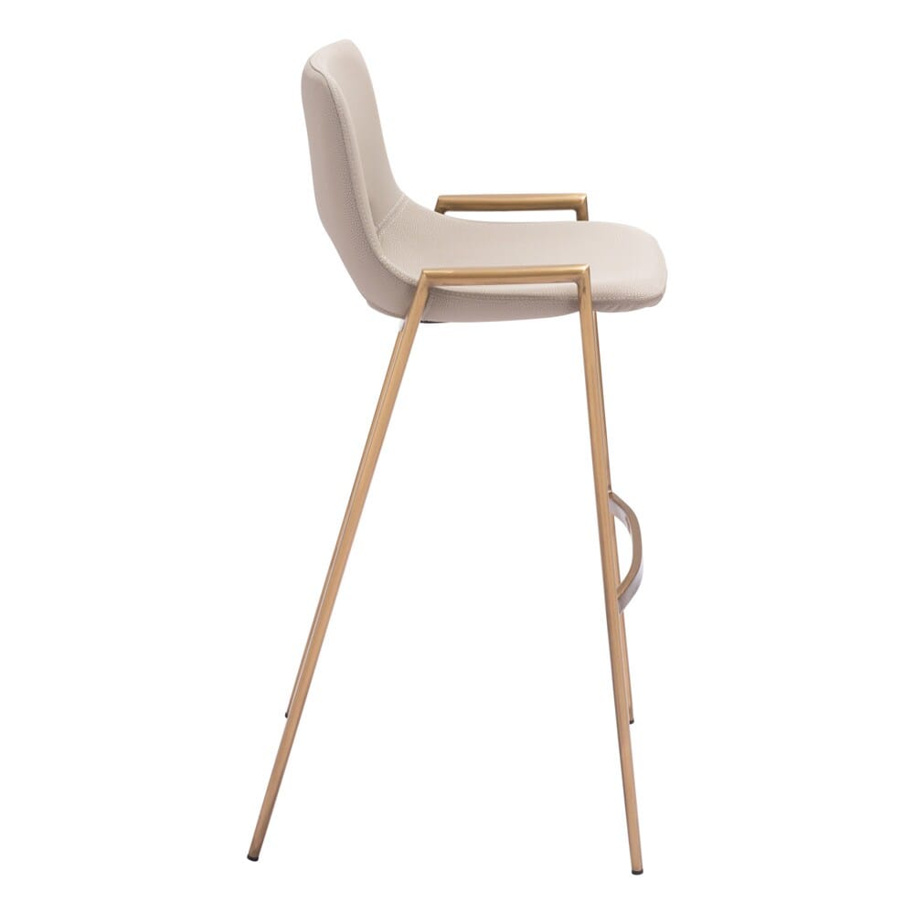 Zuo Modern - Desi Barstool (Set of 2) Beige & Gold - 109735 veiw 2