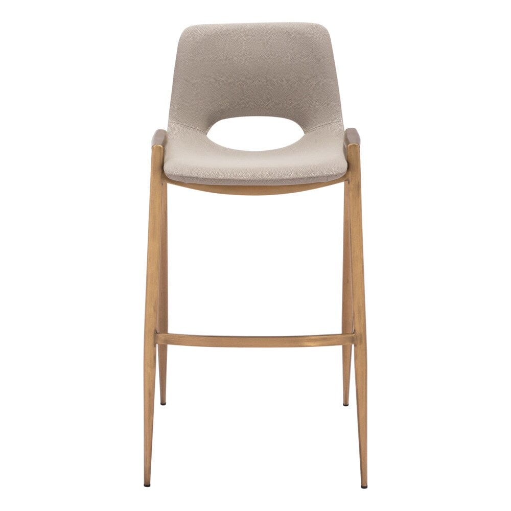 Zuo Modern - Desi Barstool (Set of 2) Beige & Gold - 109735 veiw 3