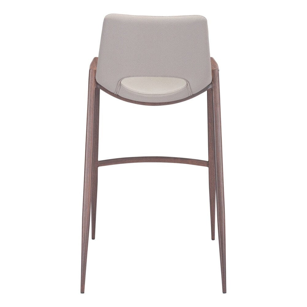 Zuo Modern - Desi Barstool (Set of 2) Beige & Walnut - 101699 veiw 4
