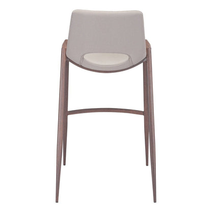 Zuo Modern - Desi Barstool (Set of 2) Beige & Walnut - 101699 veiw 4