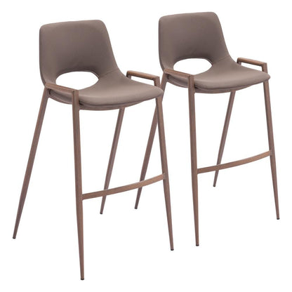 Zuo Modern - Desi Barstool (Set of 2) Brown & Walnut - 109734 veiw 1