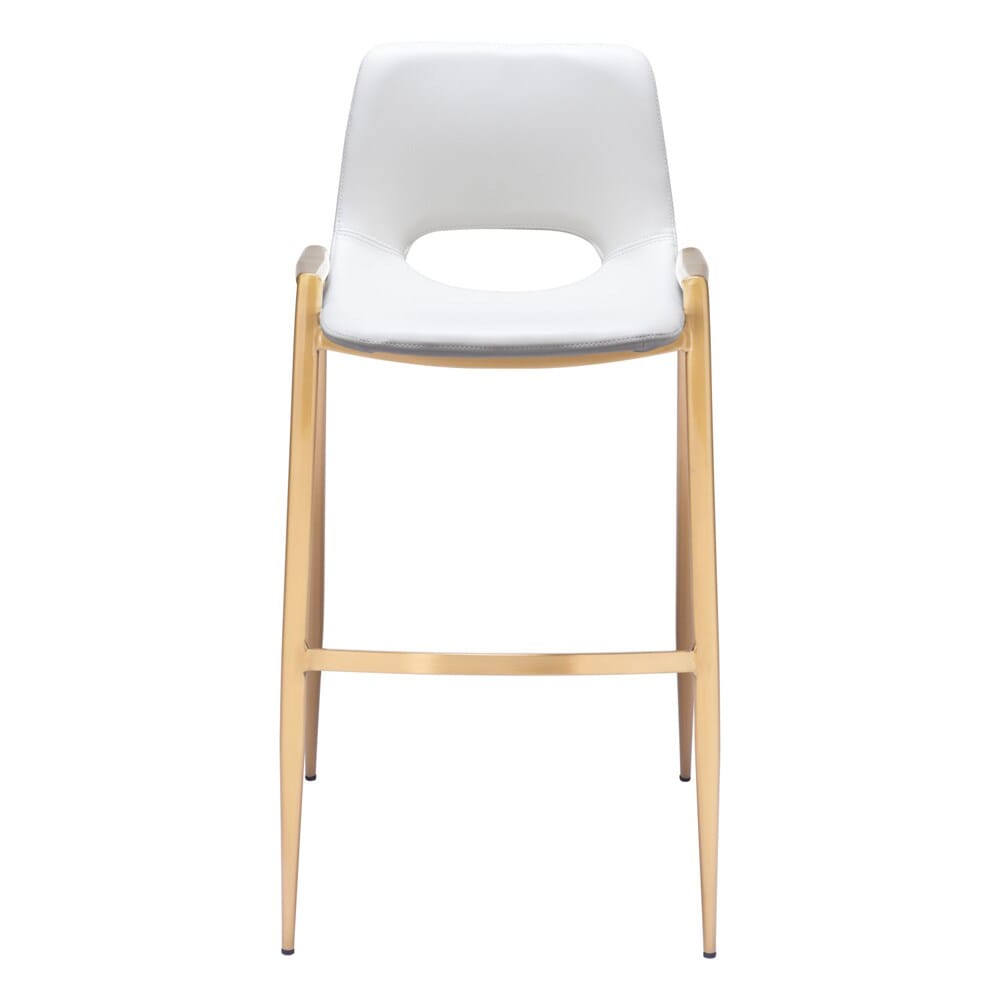 Zuo Modern - Desi Barstool (Set of 2) White & Gold - 109556 veiw 3