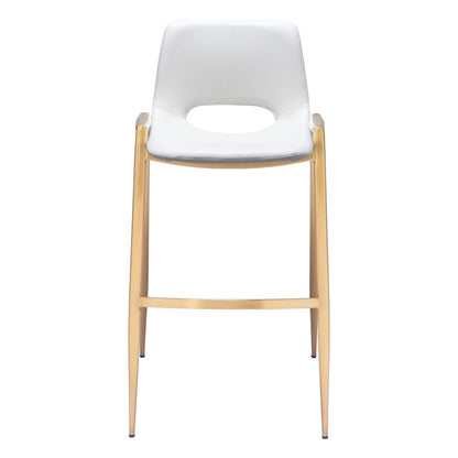 Zuo Modern - Desi Barstool (Set of 2) White & Gold - 109556 veiw 3