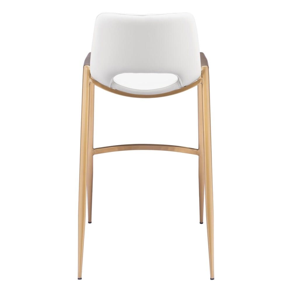 Zuo Modern - Desi Barstool (Set of 2) White & Gold - 109556 veiw 4