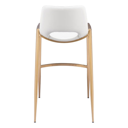 Zuo Modern - Desi Barstool (Set of 2) White & Gold - 109556 veiw 4