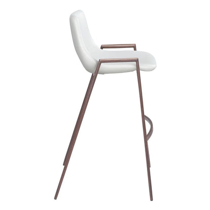 Zuo Modern - Desi Barstool (Set of 2) White & Walnut - 109070 veiw 2