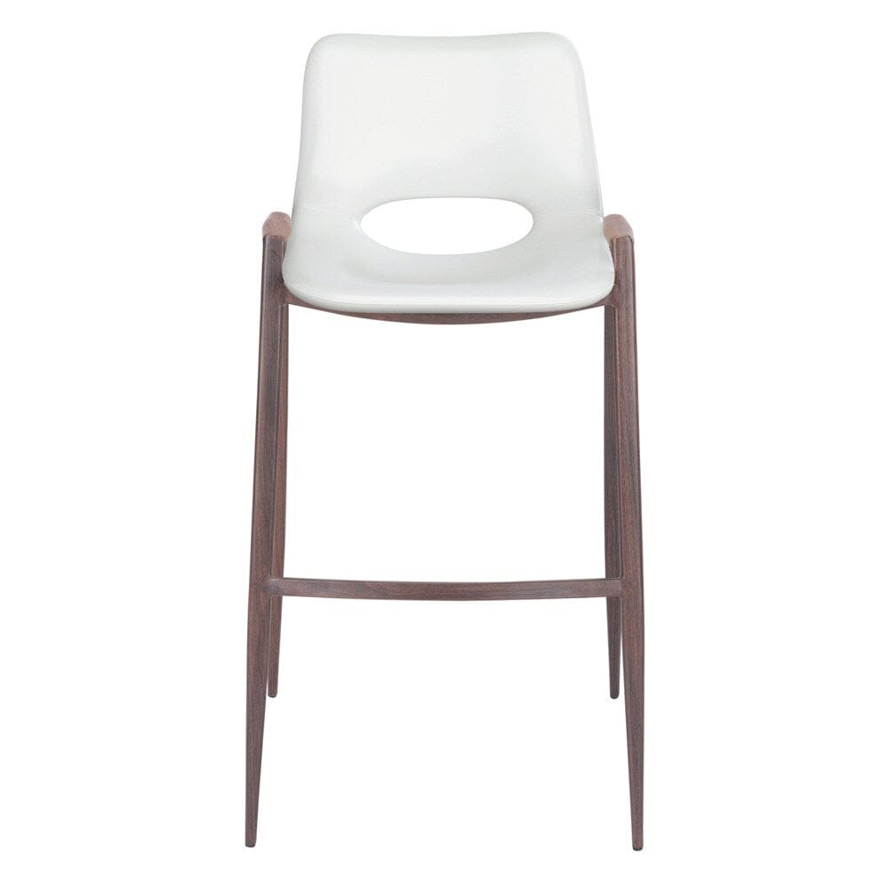 Zuo Modern - Desi Barstool (Set of 2) White & Walnut - 109070 veiw 3