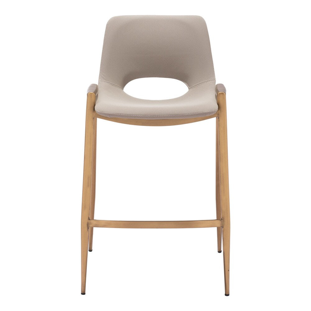 Zuo Modern - Desi Counter Stool (Set of 2) Beige & Gold - 109733 veiw 3