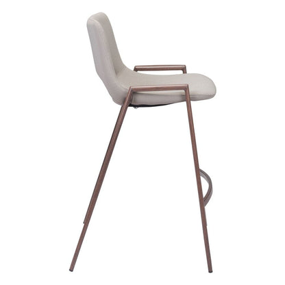 Zuo Modern - Desi Counter Stool (Set of 2) Beige & Walnut - 101693 veiw 2