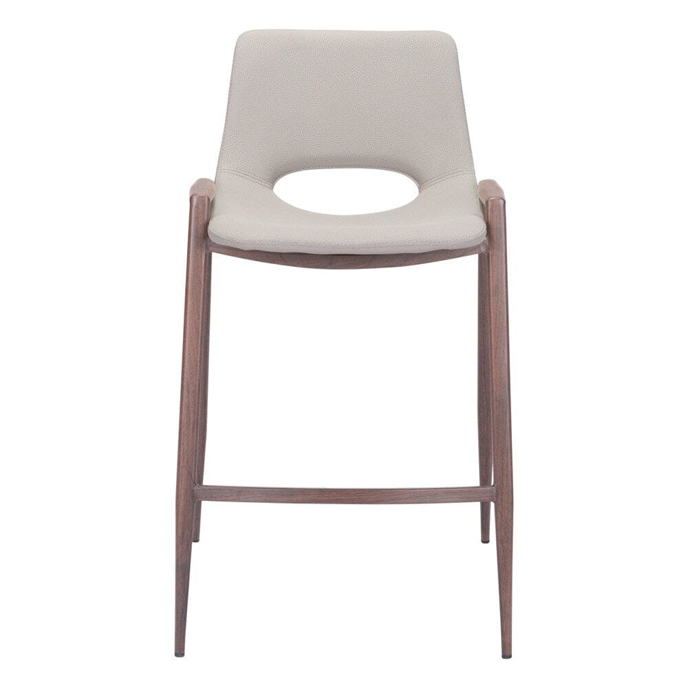 Zuo Modern - Desi Counter Stool (Set of 2) Beige & Walnut - 101693 veiw 3