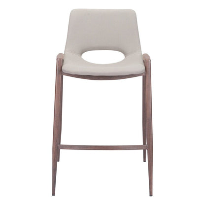 Zuo Modern - Desi Counter Stool (Set of 2) Beige & Walnut - 101693 veiw 3