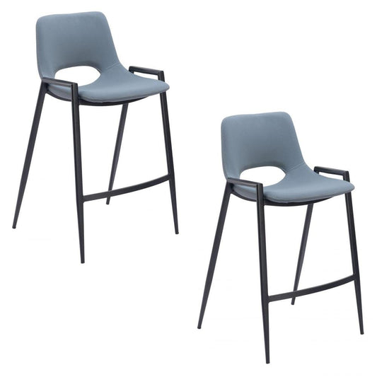 Zuo Modern - Desi Counter Stool (Set of 2) Blue - 109539 veiw 1