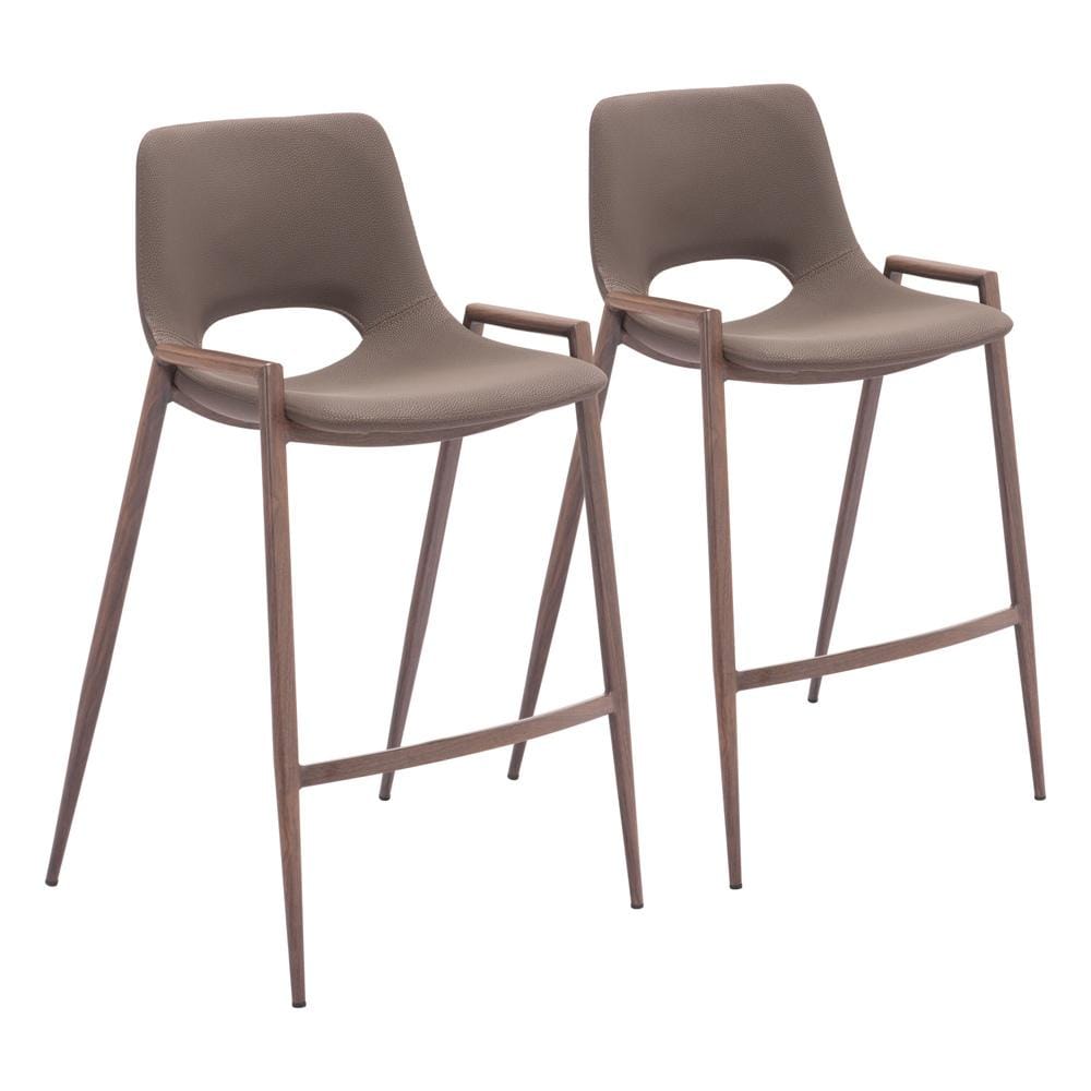 Zuo Modern - Desi Counter Stool (Set of 2) Brown & Walnut - 109732 veiw 1