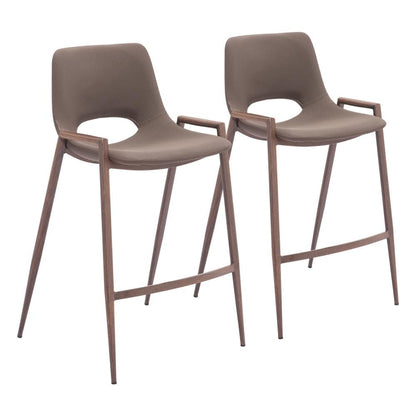 Zuo Modern - Desi Counter Stool (Set of 2) Brown & Walnut - 109732 veiw 1