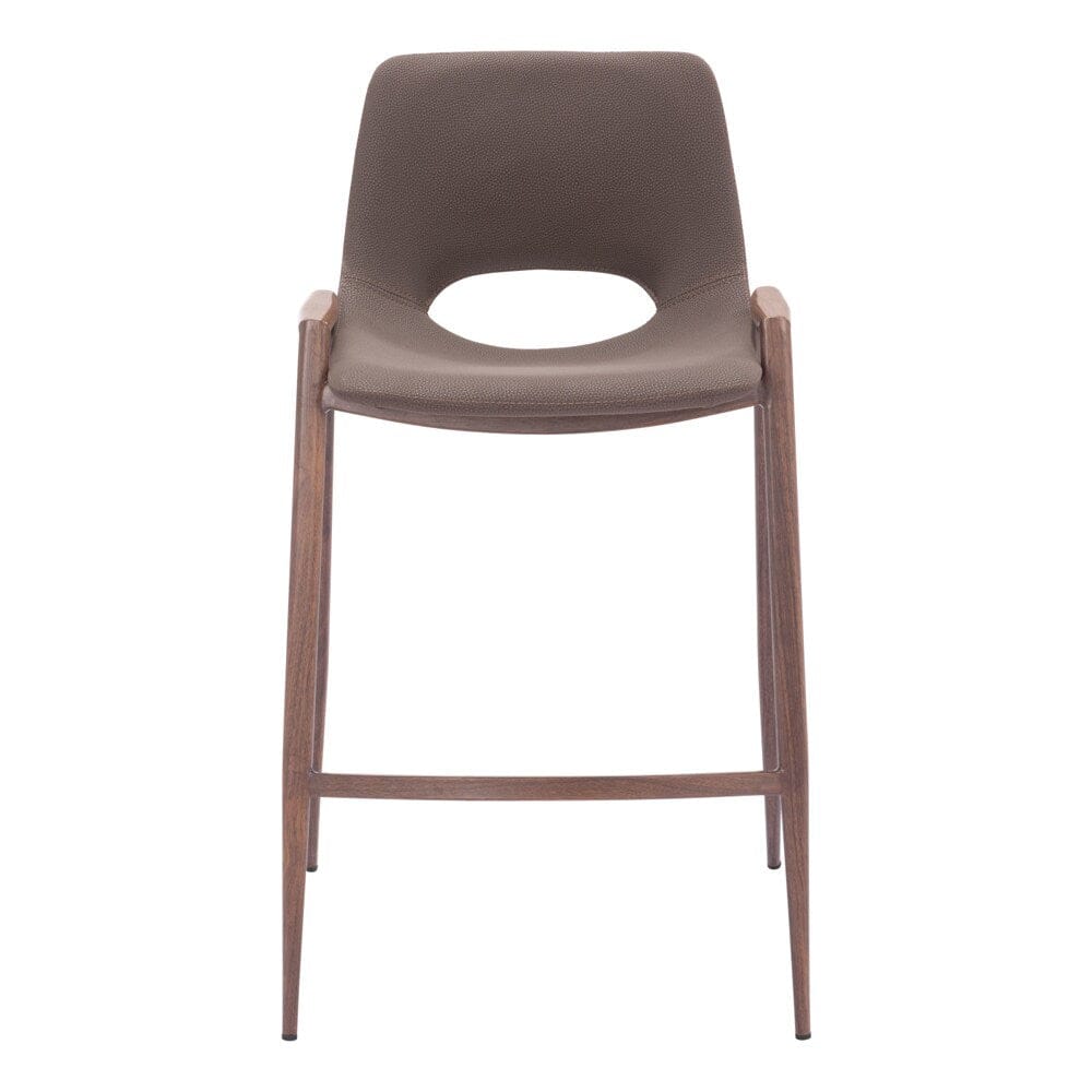 Zuo Modern - Desi Counter Stool (Set of 2) Brown & Walnut - 109732 veiw 3