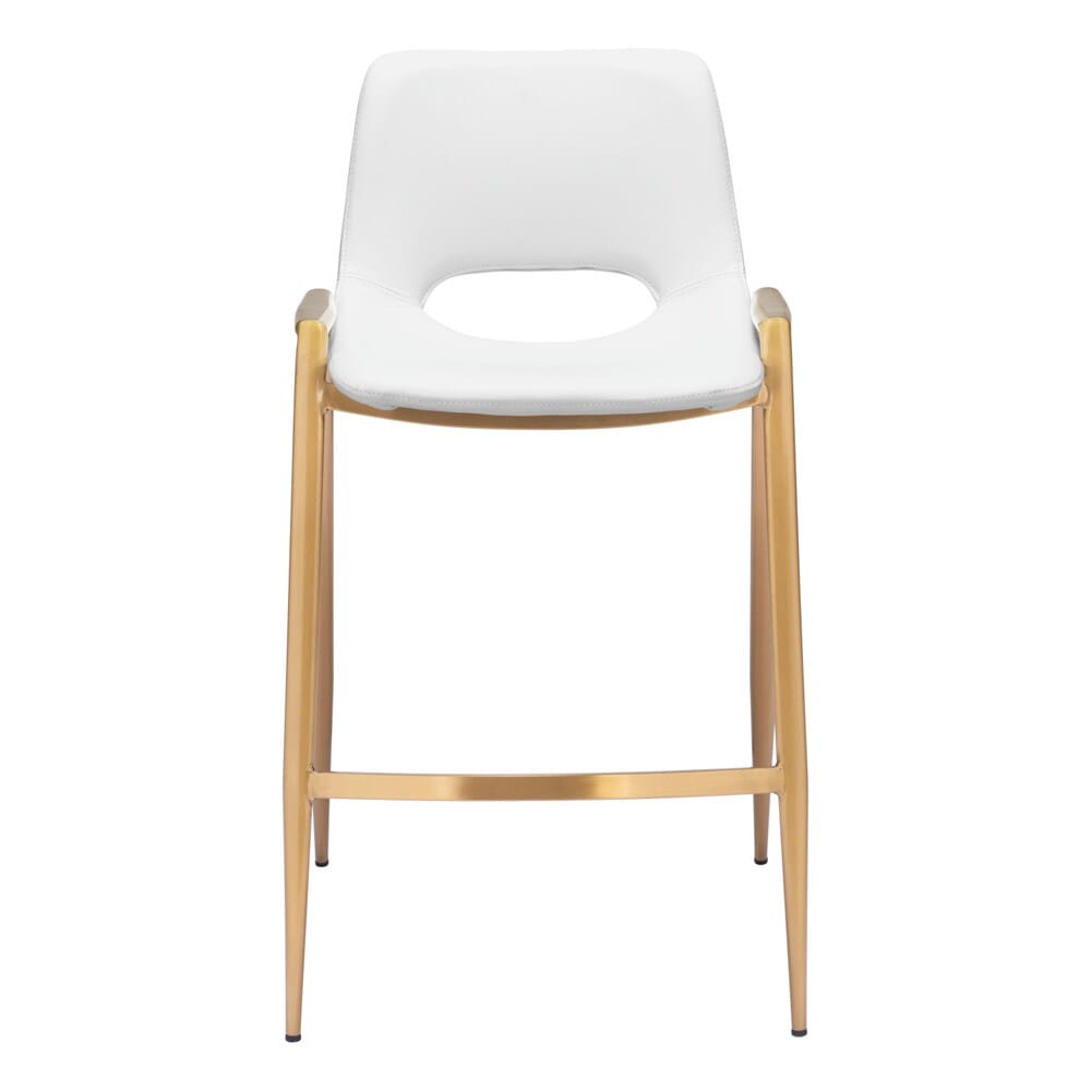 Zuo Modern - Desi Counter Stool (Set of 2) White & Gold - 109553 veiw 3