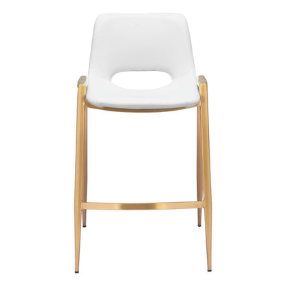 Zuo Modern - Desi Counter Stool (Set of 2) White & Gold - 109553 veiw 3