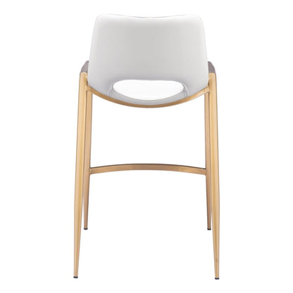 Zuo Modern - Desi Counter Stool (Set of 2) White & Gold - 109553 veiw 4