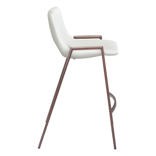 Zuo Modern - Desi Counter Stool (Set of 2) White & Walnut - 109069 veiw 2