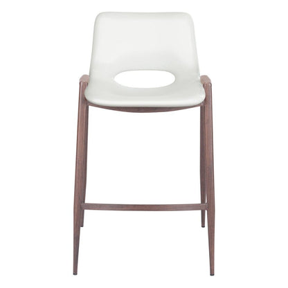 Zuo Modern - Desi Counter Stool (Set of 2) White & Walnut - 109069 veiw 3