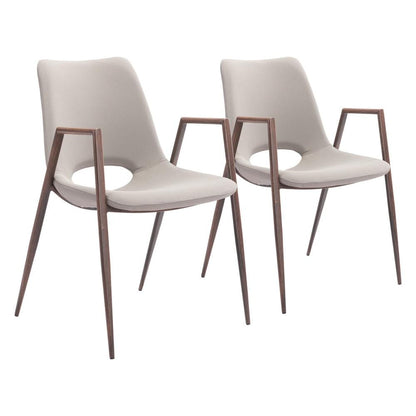 Zuo Modern - Desi Dining Chair (Set of 2) Beige & Walnut - 101696 veiw 1