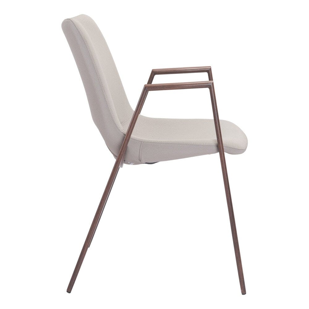 Zuo Modern - Desi Dining Chair (Set of 2) Beige & Walnut - 101696 veiw 2