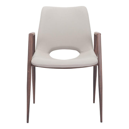 Zuo Modern - Desi Dining Chair (Set of 2) Beige & Walnut - 101696 veiw 3