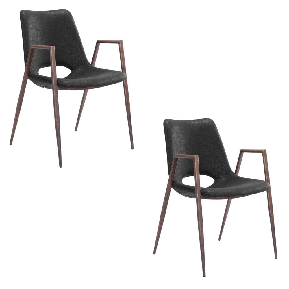 Zuo Modern - Desi Dining Chair (Set of 2) Black & Walnut - 101694 veiw 1