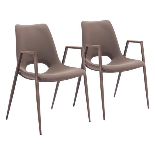 Zuo Modern - Desi Dining Chair (Set of 2) Brown & Walnut - 109730 veiw 1