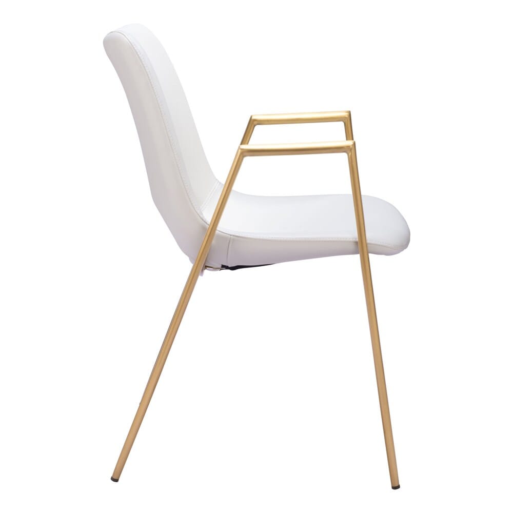 Zuo Modern - Desi Dining Chair (Set of 2) White & Gold - 109550 veiw 2